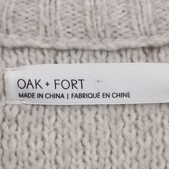 OAK + FORT cream cardigan with faux fur sleeves - Picture 2 of 10